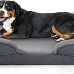 Ajexen Large Dog Orthopedic Sofa Bed – Supportive Foam Pet Mattress with Bolsters, Washable Cover & Waterproof Lining