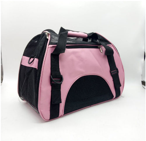 Ajexen Portable Breathable Car Pet Bag – Foldable Travel Carrier, Lightweight Canvas, Comfortable for Small Pets
