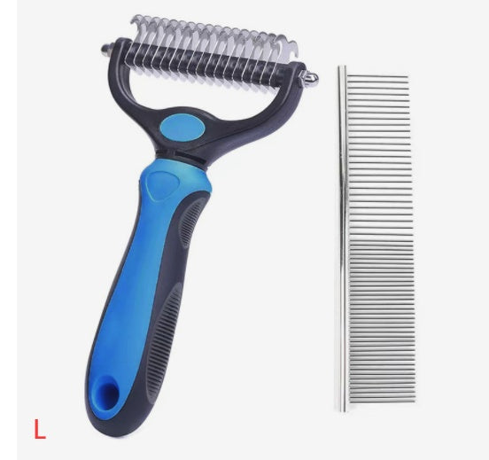 Ajexen Stainless Steel Pet Knot Comb – Hair Removal & Detangling Brush for Dogs & Cats, Double/Single-Sided Grooming Tool