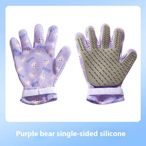 Ajexen Pet Bath & Grooming Gloves – Double-Sided Hair Removal & Massage Comb for Cats & Dogs