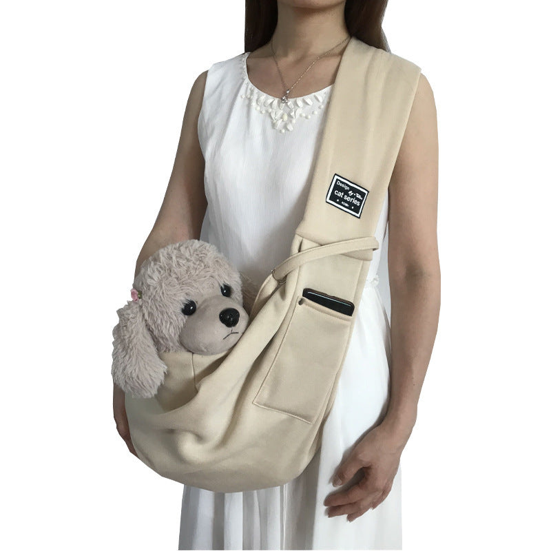 Ajexen New Pet Out Crossbody Shoulder Cat Bag – Soft Cotton & Fleece Pet Carrier with Mobile Phone Pocket, Stylish Travel Sling