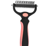 Ajexen Stainless Steel Pet Knot Comb – Hair Removal & Detangling Brush for Dogs & Cats, Double/Single-Sided Grooming Tool