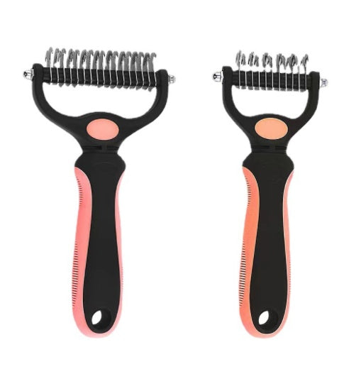 Ajexen Stainless Steel Pet Knot Comb – Hair Removal & Detangling Brush for Dogs & Cats, Double/Single-Sided Grooming Tool