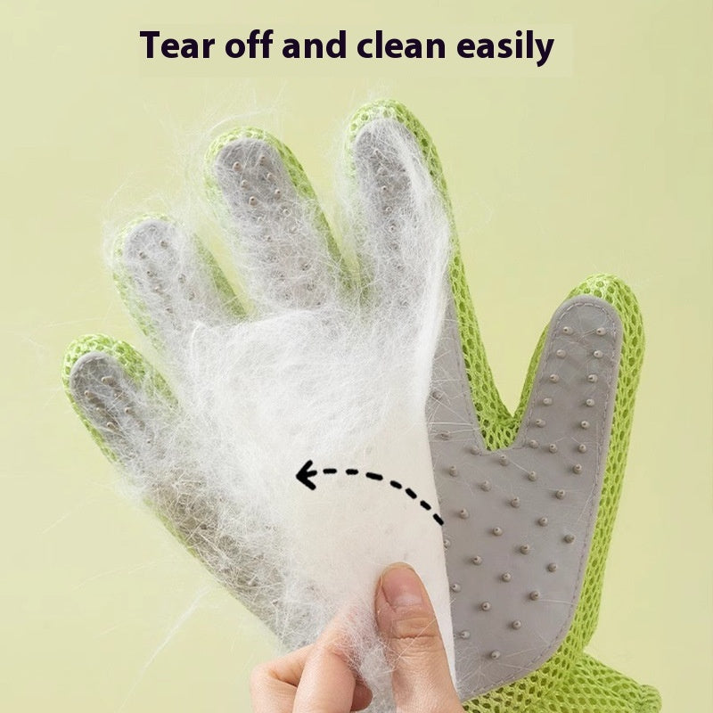 Ajexen Pet Bath & Grooming Gloves – Double-Sided Hair Removal & Massage Comb for Cats & Dogs