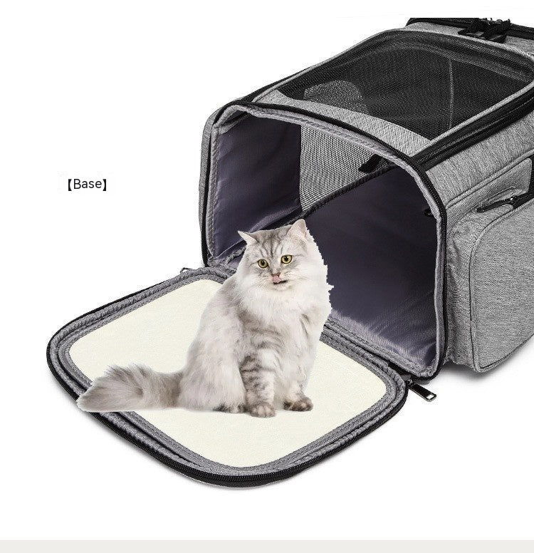 Ajexen Extendable Pet Bag Backpack – Large Capacity Foldable Carrier for Cats & Dogs, Travel-Friendly Design
