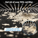 Ajexen Double Rice Grain Cat Litter Mat – Waterproof EVA Cat Litter Trap, Scratch Pad & Floor Protector