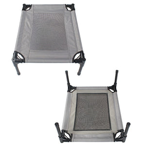 Ajexen Oxford Cloth Elevated Dog Bed – Removable, Washable, Breathable Trampoline Pet Bed for Small Dogs, Durable Iron Frame, Grey