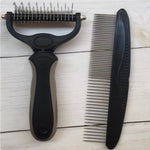 Ajexen Stainless Steel Pet Knot Comb – Hair Removal & Detangling Brush for Dogs & Cats, Double/Single-Sided Grooming Tool
