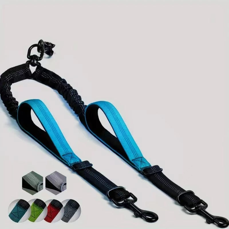 Ajexen Dual Dog Leash with Waist Belt – Explosion-Proof Nylon Rope for Large Dogs, Hands-Free Walking