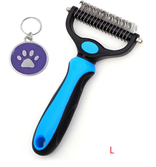 Ajexen Stainless Steel Pet Knot Comb – Hair Removal & Detangling Brush for Dogs & Cats, Double/Single-Sided Grooming Tool