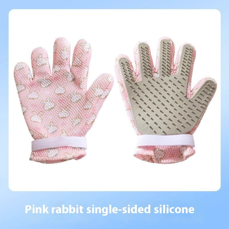 Ajexen Pet Bath & Grooming Gloves – Double-Sided Hair Removal & Massage Comb for Cats & Dogs