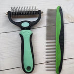 Ajexen Stainless Steel Pet Knot Comb – Hair Removal & Detangling Brush for Dogs & Cats, Double/Single-Sided Grooming Tool