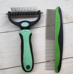 Ajexen Stainless Steel Pet Knot Comb – Hair Removal & Detangling Brush for Dogs & Cats, Double/Single-Sided Grooming Tool