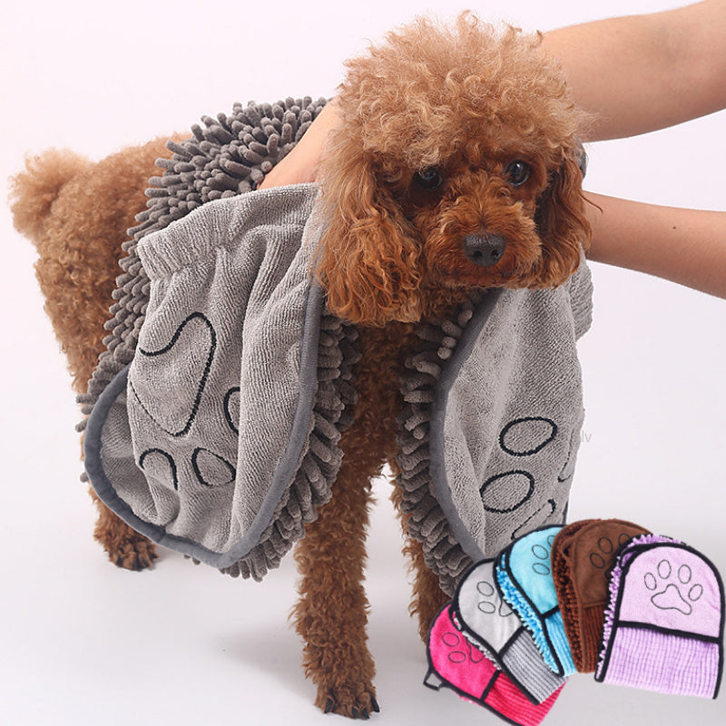 Ajexen Super Absorbent Dog & Cat Bathrobe Towel – Quick-Drying Microfiber Pet Towel with Double Pockets, Durable & Breathable