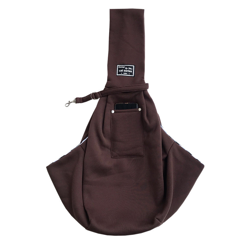 Ajexen New Pet Out Crossbody Shoulder Cat Bag – Soft Cotton & Fleece Pet Carrier with Mobile Phone Pocket, Stylish Travel Sling