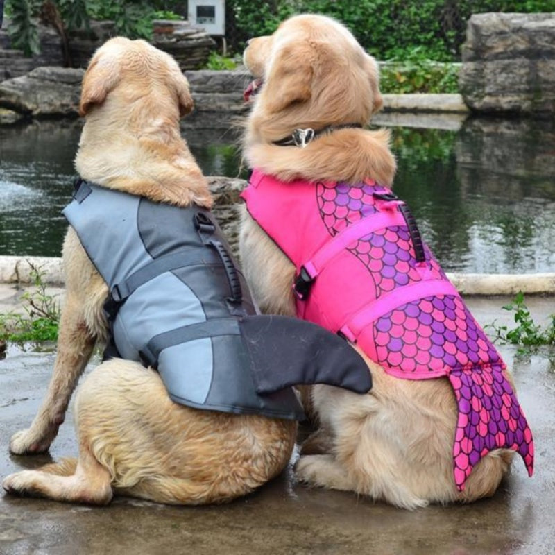 Ajexen Outdoor Pet Life Jacket – Dog Swimming Clothes, Safety Vest with Shark, Clownfish & Mermaid Design