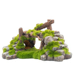 Ajexen Flocking Resin Aquarium Decoration | Landscape Stone Ornament for Fish Tanks & Aquascapes