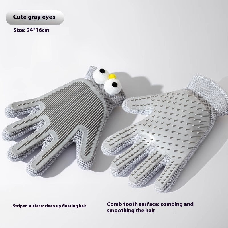Ajexen Pet Bath & Grooming Gloves – Double-Sided Hair Removal & Massage Comb for Cats & Dogs