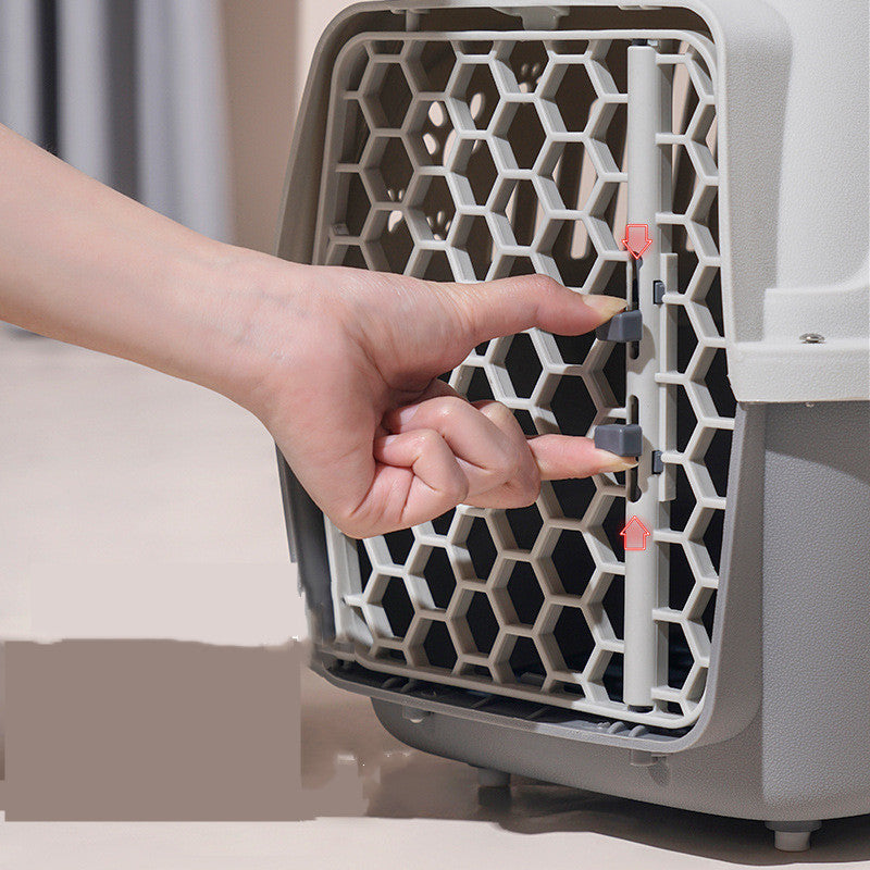 Ajexen Cat Air Box & Dog Carrier – Durable PP Travel Cage for Small Pets, Airline Approved Pet Flight Case