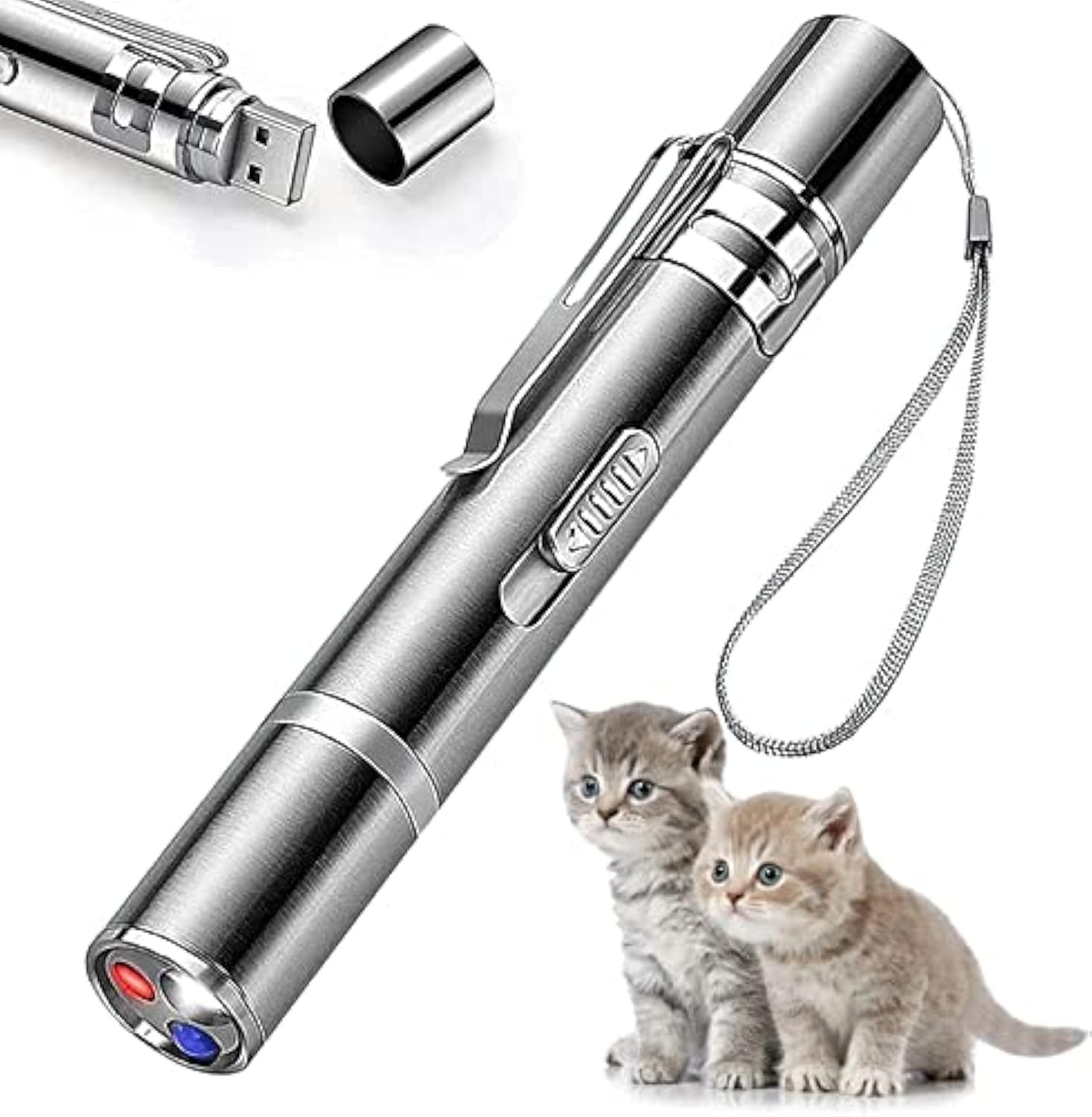 Ajexen Cat Toy Pointer – 7-in-1 Interactive Laser Wand | USB Rechargeable Indoor Pet Toy for Cats & Dogs