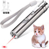 Ajexen Laser Funny Cat Stick – LED Cat Toy Wand | USB Rechargeable Pet Teaser, Stainless Steel Interactive Laser Pointer
