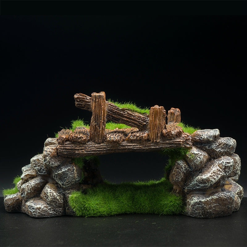 Ajexen Flocking Resin Aquarium Decoration | Landscape Stone Ornament for Fish Tanks & Aquascapes