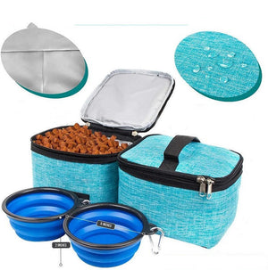 Ajexen Pet Travel Lunch Bag – Portable Food Storage Box with Foldable Bowl, Large Capacity