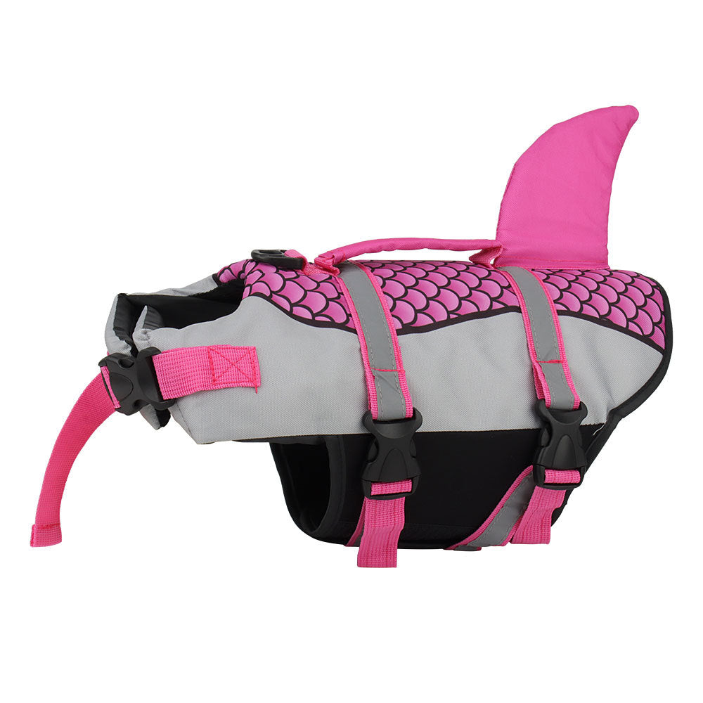 Ajexen Dog Life Jacket Shark Vest – Pet Swimming Safety Vest with Handle & Leash Ring, Summer Swimwear