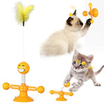 Ajexen Cat Rotating Windmill Toy – Multi-Function Scratcher, Catnip, Teeth Cleaning & Interactive Play