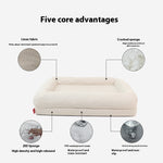 Ajexen Simple Yarn Memory Foam Dog Bed – Waterproof, Removable Cover, Orthopedic Kennel for Small, Medium & Large Dogs, Milky White