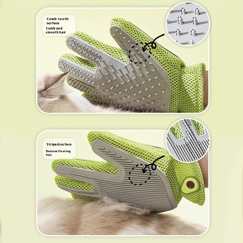Ajexen Pet Bath & Grooming Gloves – Double-Sided Hair Removal & Massage Comb for Cats & Dogs