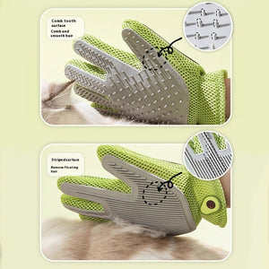 Ajexen Pet Bath & Grooming Gloves – Double-Sided Hair Removal & Massage Comb for Cats & Dogs