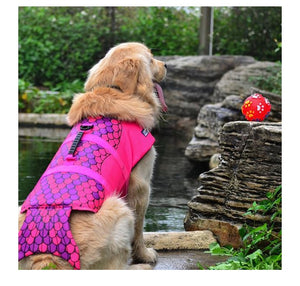Ajexen Outdoor Pet Life Jacket – Dog Swimming Clothes, Safety Vest with Shark, Clownfish & Mermaid Design