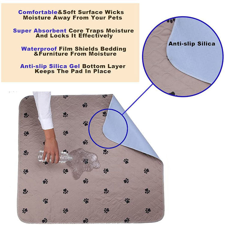 Ajexen Pet Dog Paw Print Non-Slip Cushion – Soft Washable Dog Mat, Durable Pet Bed Pad for All Breeds