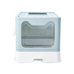 Ajexen Fully Enclosed Foldable Cat Litter Box with Drawer & Double Door – Odor-Proof, Easy Clean, Portable Cat Toilet