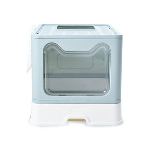 Ajexen Fully Enclosed Foldable Cat Litter Box with Drawer & Double Door – Odor-Proof, Easy Clean, Portable Cat Toilet