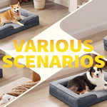 Ajexen Large Dog Orthopedic Sofa Bed – Supportive Foam Pet Mattress with Bolsters, Washable Cover & Waterproof Lining