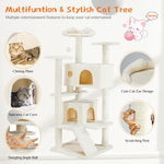 Ajexen Multi Functional Cat Treehouse | Cat Climbing Frame, Scratching Post & Play Tower for Indoor Cats