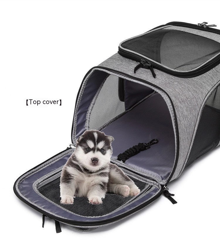 Ajexen Extendable Pet Bag Backpack – Large Capacity Foldable Carrier for Cats & Dogs, Travel-Friendly Design