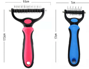 Ajexen Stainless Steel Pet Knot Comb – Hair Removal & Detangling Brush for Dogs & Cats, Double/Single-Sided Grooming Tool