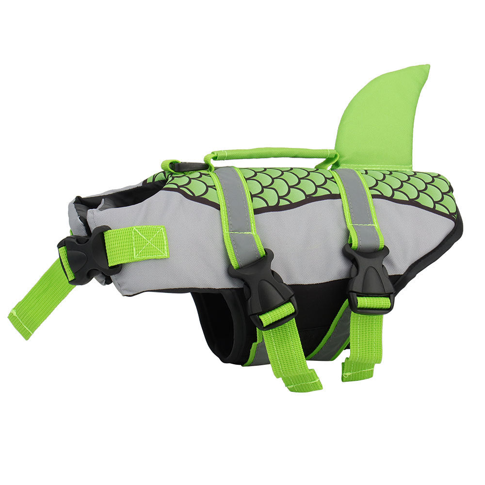 Ajexen Dog Life Jacket Shark Vest – Pet Swimming Safety Vest with Handle & Leash Ring, Summer Swimwear