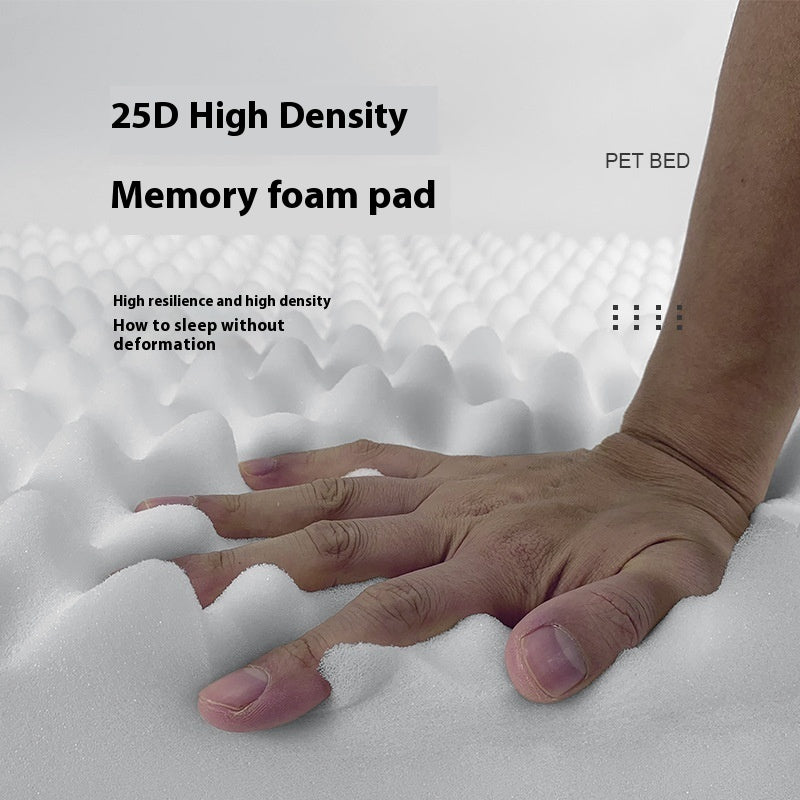 Ajexen Simple Yarn Memory Foam Dog Bed – Waterproof, Removable Cover, Orthopedic Kennel for Small, Medium & Large Dogs, Milky White