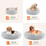 Ajexen 24 Inch Anti-Slip Fluffy Cat Bed – Plush Faux Fur Round Pet Bed for Cats & Small Dogs, Fits Pets Up to 25 lbs