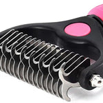 Ajexen Stainless Steel Pet Knot Comb – Hair Removal & Detangling Brush for Dogs & Cats, Double/Single-Sided Grooming Tool