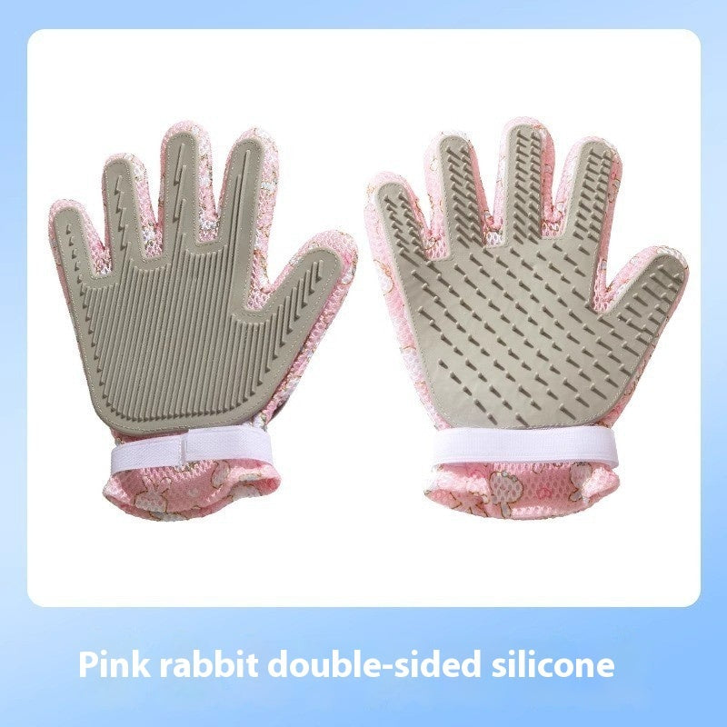 Ajexen Pet Bath & Grooming Gloves – Double-Sided Hair Removal & Massage Comb for Cats & Dogs