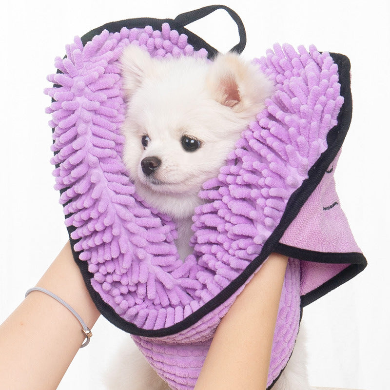Ajexen Super Absorbent Dog & Cat Bathrobe Towel – Quick-Drying Microfiber Pet Towel with Double Pockets, Durable & Breathable