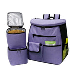 Ajexen Multifunctional Pet Travel Storage Bag – Oxford Cloth, Large-Capacity Organizer for Outdoor Trips, Purple