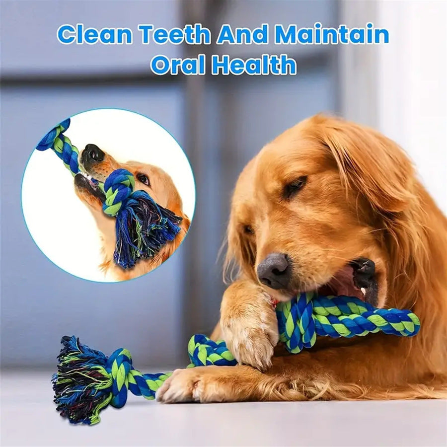 Ajexen Durable Dog Rope Toy – Teeth Cleaning, Tug of War, Interactive Chew Toy for Aggressive Chewers