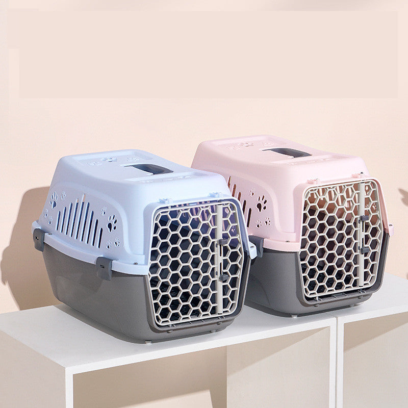 Ajexen Cat Air Box & Dog Carrier – Durable PP Travel Cage for Small Pets, Airline Approved Pet Flight Case