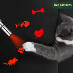 Ajexen Charging Projection Cat Teasing Flashlight – USB Rechargeable Stainless Steel Interactive Cat Toy Light